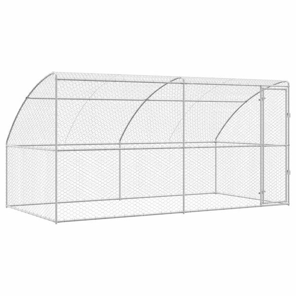 vidaXL Refugio para perros 2 pcs Plateado 4 x 2 x 2 m