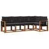 vidaXL Conjunto de sof&aacute;s de exterior con coj&iacute;n 5 pcs Natural y negro