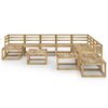 vidaXL Set de muebles de jard&iacute;n 12 pzas madera pino impregnada verde