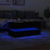 vidaXL Mesa de centro con luces LED negro 90x50x40 cm