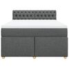 vidaXL Cama box spring con colch&oacute;n tela gris oscuro 140x200 cm