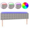 vidaXL Cabecero con LED de tela gris claro 200x5x78/88 cm