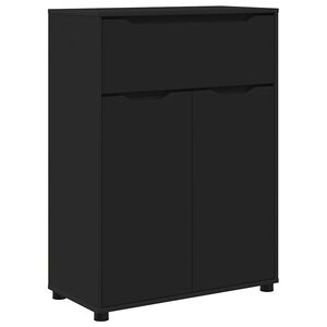 vidaXL Gabinete de Ba&ntilde;o con caj&oacute;n Manual Negro 72,5 x 36,5 x 100 cm