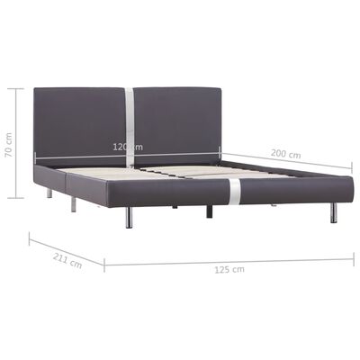 vidaXL Estructura de cama de cuero sintético gris 120x200 cm