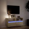 vidaXL Mueble de TV de pared con luces LED roble Sonoma 100x31x45 cm