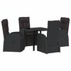 vidaXL Conjunto de Comedor de Jard&iacute;n 5 uds. Negro rat&aacute;n sint&eacute;tico