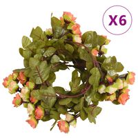 vidaXL Guirnaldas de flores artificiales 6 uds rojo atardecer 215 cm