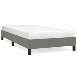 vidaXL Estructura de cama sin colch&oacute;n tela gris oscuro 90x200 cm