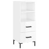 vidaXL Aparador de madera contrachapada blanco brillante 34,5x34x90 cm