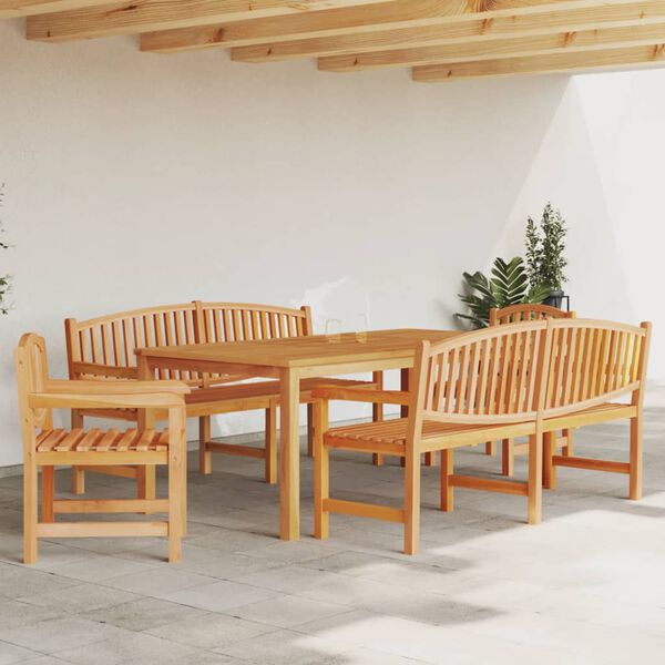 vidaXL Juego de comedor para jard&iacute;n 5 piezas madera maciza de teca