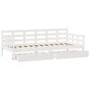 vidaXL Sofá cama con cajones madera maciza de pino blanca 80x200 cm