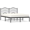 vidaXL Estructura cama sin colch&oacute;n con cabecero metal negro 150x200 cm