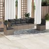 vidaXL Set de muebles de jard&iacute;n 6 pzas y cojines rat&aacute;n sint&eacute;tico gris