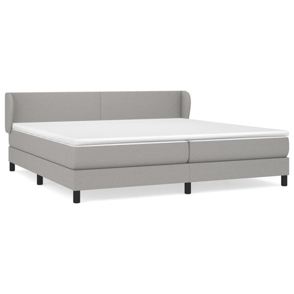 vidaXL Cama box spring con colch&oacute;n tela gris claro 200x200 cm