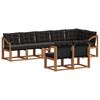 vidaXL Conjunto de sof&aacute;s de exterior con coj&iacute;n 8 pcs Natural y negro