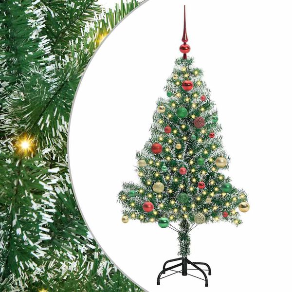 vidaXL &Aacute;rbol de Navidad Artificial Nevado con Luz LED Verde y 150 cm