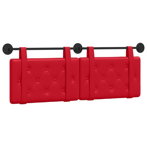 vidaXL Cabecera Colgante Rojo 130 x 55 x 5 cm Cuero sint&eacute;tico