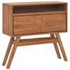 vidaXL Mesa consola de madera maciza de teca 80x30x80 cm