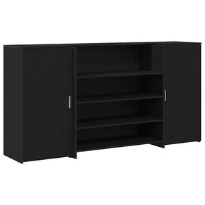 vidaXL Escritorio de recepci&oacute;n roble negro 200x50x103,5 cm madera de ingenier&iacute;a
