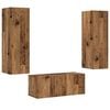 vidaXL Muebles de TV de pared 3 uds madera vieja madera de ingenier&iacute;a
