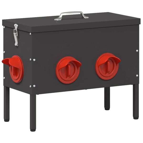 vidaXL Comedero para pollos 2 pcs Negro 41,5 x 20,5 x 33 cm