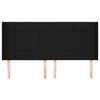 vidaXL Cabecero con orejas de tela negro 163x16x118/128 cm