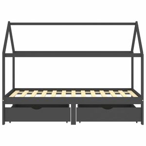 vidaXL Estructura de cama infantil y cajones madera pino gris 90x200cm