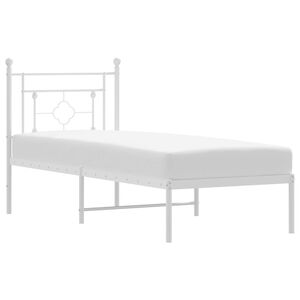 vidaXL Estructura cama sin colch&oacute;n con cabecero metal blanco 80x200 cm