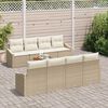vidaXL Conjunto de sof&aacute;s de jard&iacute;n 9 pcs Beige rat&aacute;n sint&eacute;tico