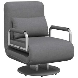 vidaXL Silla giratoria y sof&aacute; cama tela gris oscuro
