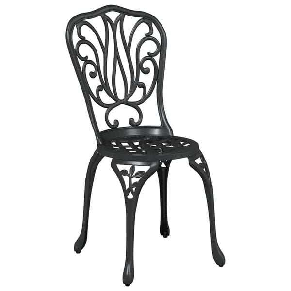 vidaXL Juego Bistro de Jard&iacute;n 3 pcs Negro Aluminio