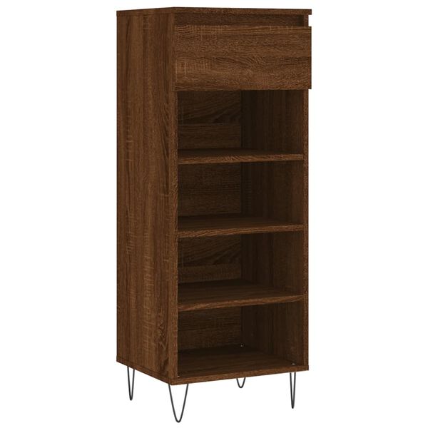 vidaXL Mueble zapatero madera contrachapada roble marr&oacute;n 40x36x105 cm