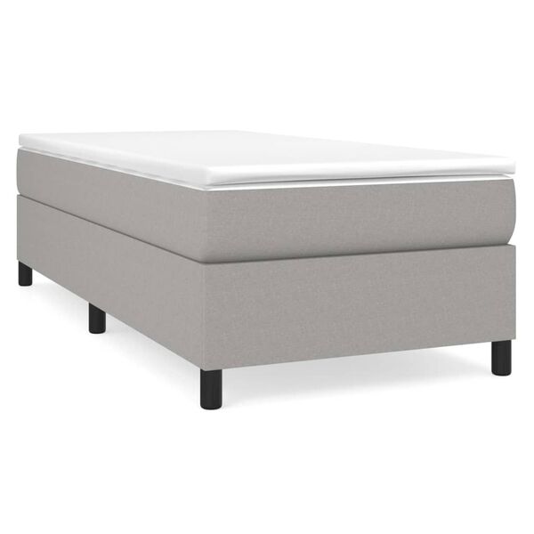 vidaXL Cama box spring con colch&oacute;n tela gris claro 80x200 cm