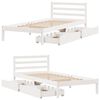vidaXL Estructura de cama sin colch&oacute;n madera de pino blanca 90x200 cm