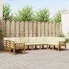 vidaXL Conjunto de sof&aacute;s de exterior con coj&iacute;n 10 pcs Natural y Crema
