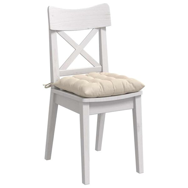 vidaXL Cojines para asiento 4 pcs Beige 40 x 40 x 6 cm Microfibra
