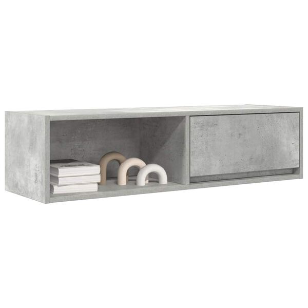 vidaXL Mueble de TV madera contrachapada gris hormig&oacute;n 100x31x25,5 cm
