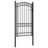 vidaXL Puerta de valla EMMEN con arco superior de acero, 100 x 123,5 cm, negro