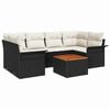 vidaXL Conjunto de sof&aacute;s de jard&iacute;n 7 pcs Negro y crema rat&aacute;n sint&eacute;tico