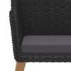 vidaXL Juego de comedor de jardín 5 piezas con cojines negro
