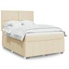 vidaXL Cama box spring con colch&oacute;n tela color crema 140x190 cm