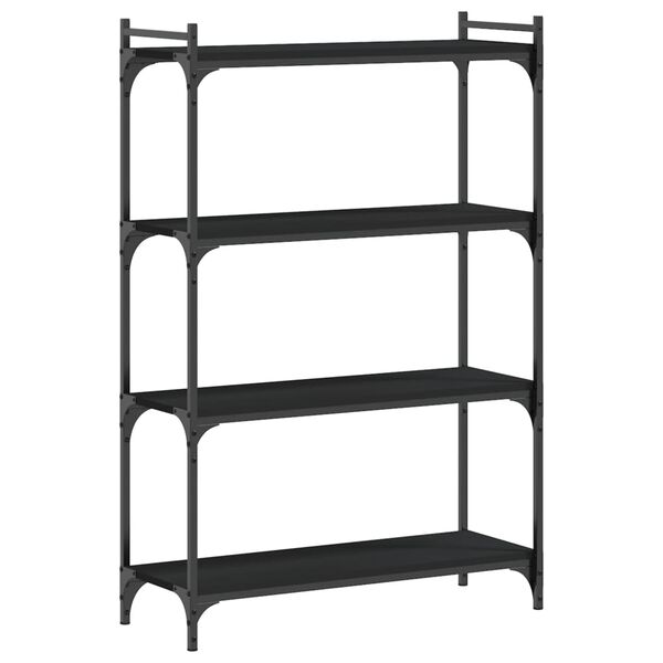 vidaXL Librería de 4 estantes madera de ingeniería negro 80x30x120 cm