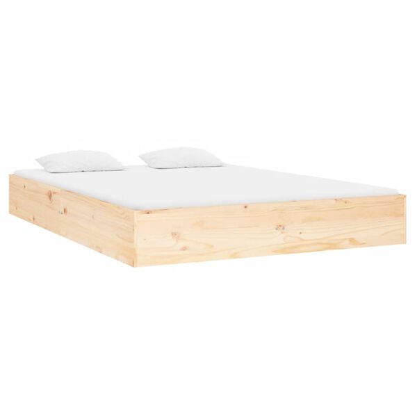 vidaXL Estructura de cama doble sin colchón madera maciza 120x190 cm