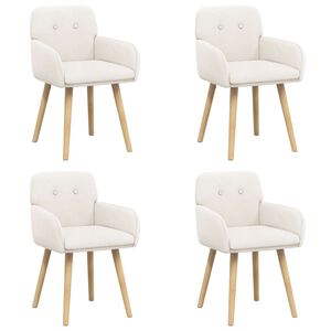 vidaXL Sillas de comedor 4 uds. Boucl&eacute; Crema 59 x 57 x 85 cm