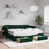 vidaXL Sof&aacute; cama nido con cajones terciopelo verde oscuro 90x200 cm