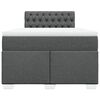 vidaXL Cama box spring con colch&oacute;n tela gris oscuro 120x200 cm