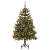 vidaXL Árbol de Navidad artificial con ramas plegables y conos 150 cm