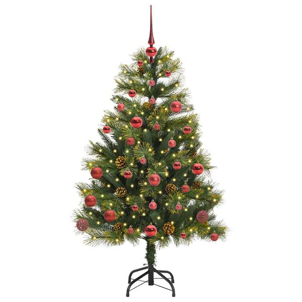 vidaXL Árbol de Navidad artificial con ramas plegables y conos 150 cm