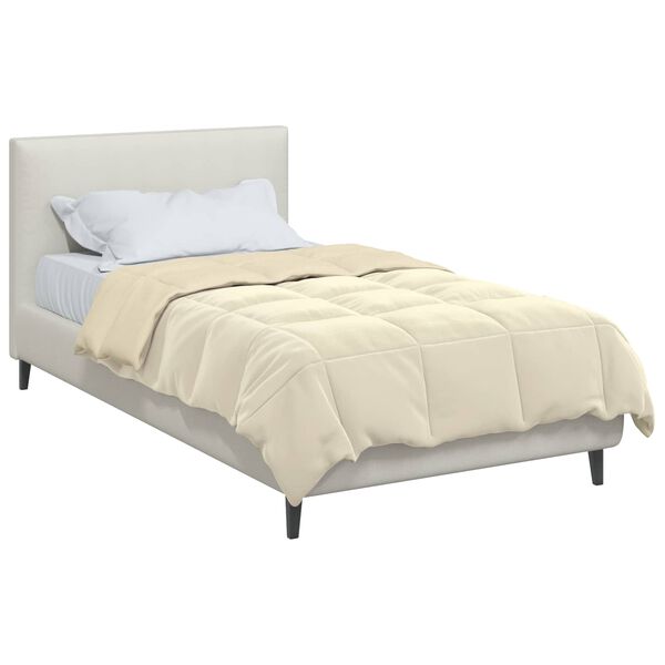 vidaXL Edred&oacute;n de Todo el A&ntilde;o Acolchado Crema 140 x 200 cm Microfibra