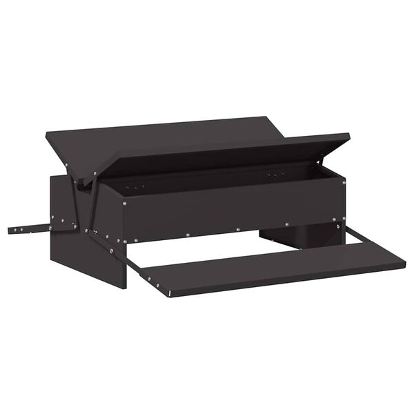 vidaXL Comedero de Pedal para Pollos Negro 75 x 53 x 20,5 cm